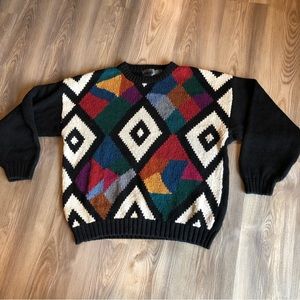 Vintage Colorblock Cotton/Ramie Sweater